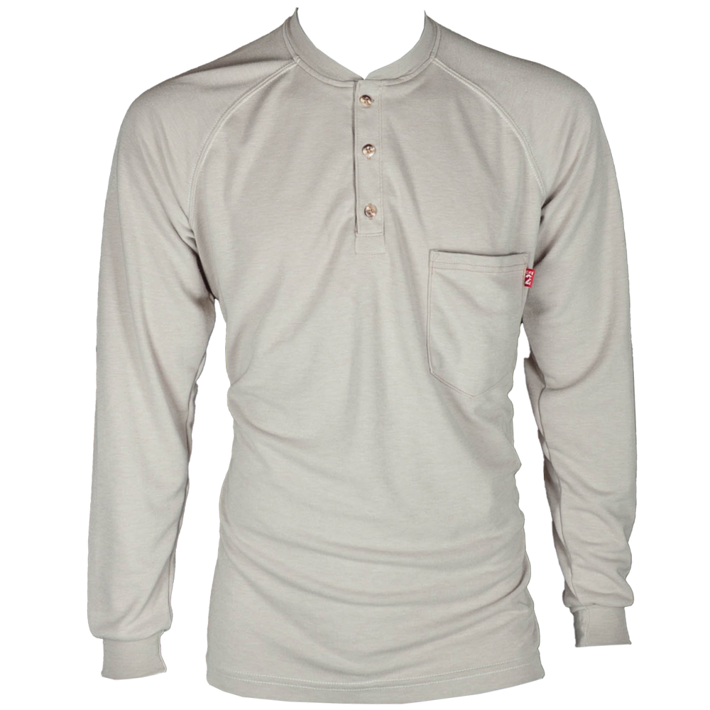 REED FR Henley Cotton Jersey Shirt Khaki SH58RFR6