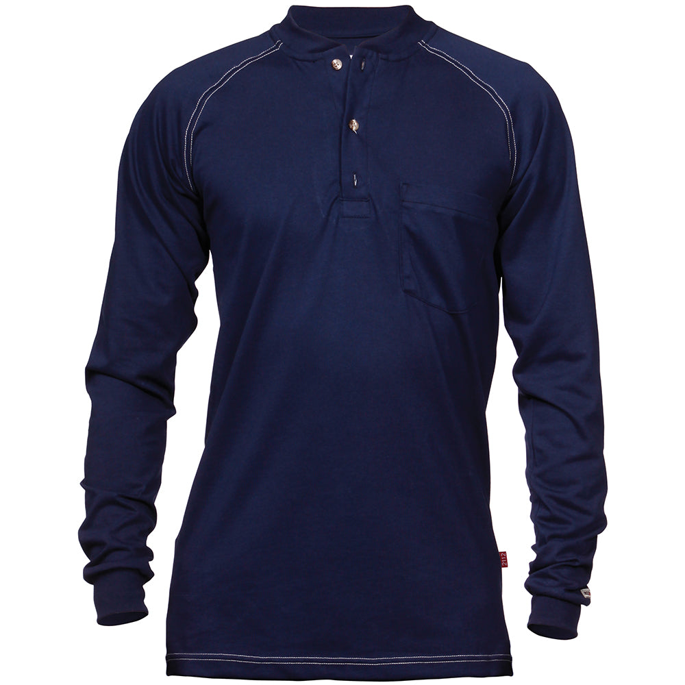 REED FR Henley Cotton Jersey Shirt Navy SH41WFR6