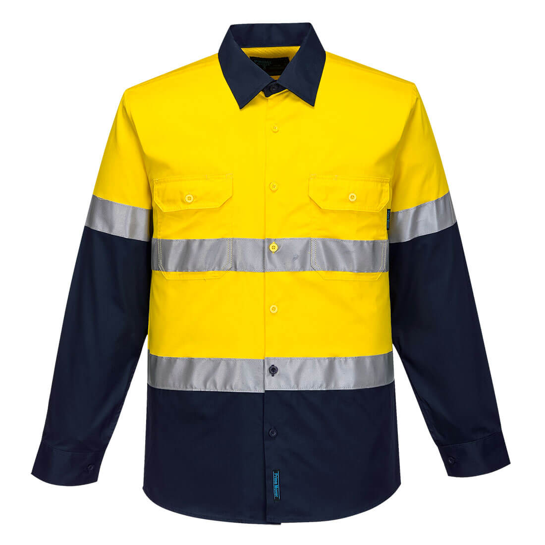Iona Enhanced L/S Cotton Shirt Yellow/Navy F145
