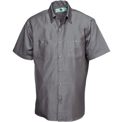 REEED 100% COTTON SHORT SLEEVE WORK SHIRT GRAPHITE GRAY 584