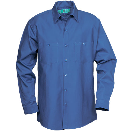 REED 100% COTTON LONG SLEEVE WORK SHIRT POSTAL BLUE 5882