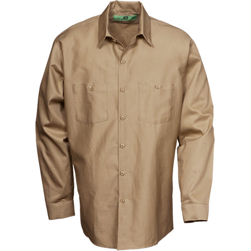 REED 100% COTTON LONG SLEEVE WORK SHIRT KHAKI 5888