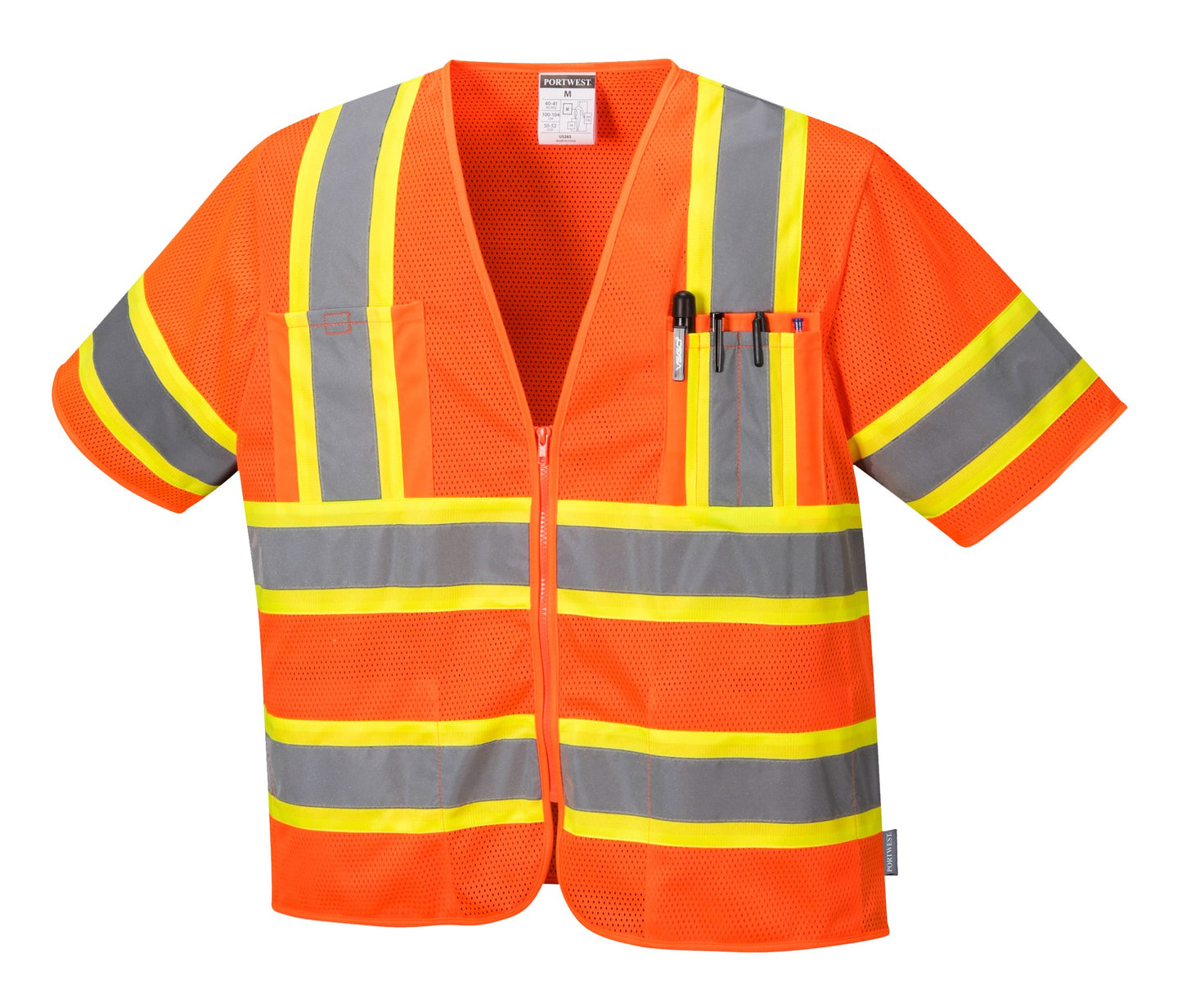 PORTWEST® Augusta Sleeve Hi-Vis Vest CLASS 3 US383