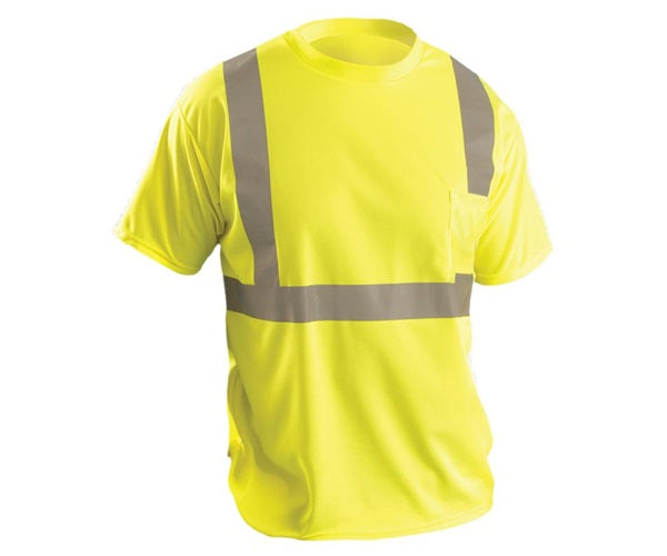 WICKING BIRDSEYE T SHIRT YELLOW OR ORANGE W/POCKET LUX-SSETP2B