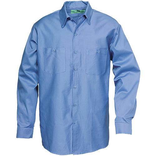 REED 100% COTTON LONG SLEEVE WORK SHIRT LIGHT BLUE 5883