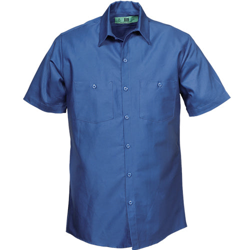 REED 100% COTTON SHORT SLEEVE WORK SHIRTS POSTAL BLUE 582
