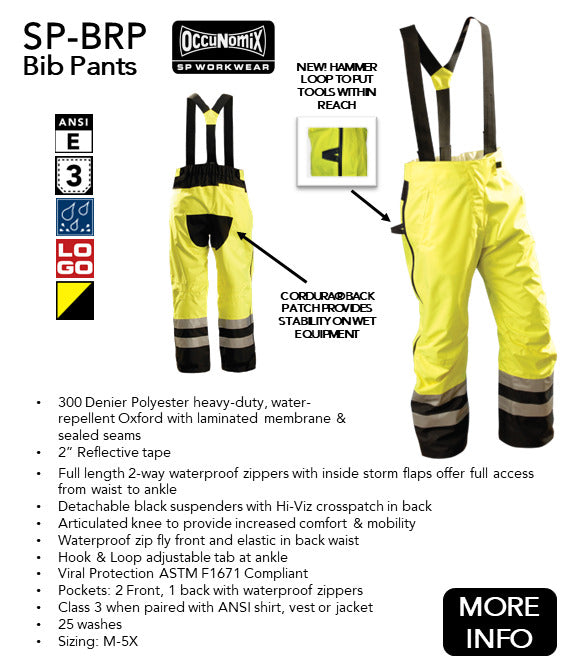 SPEED COLLECTION® PREMIUM BREATHABLE BIB RAIN PANTS SP-BRP