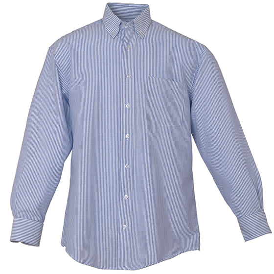 REED EXECUTIVE LONG SLEEVE BLUE/WHITE STRIPE 40% POLYESTER 60% COTTON 9271