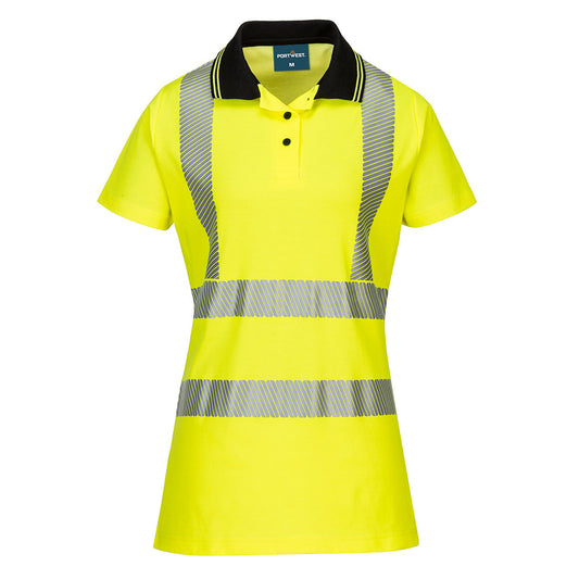Womans Hi Vis Cotton Comfort Pro Polo Shirt LW72