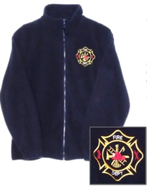 EMBROIDERED FIRE FIGHTERS FLEECE JACKET