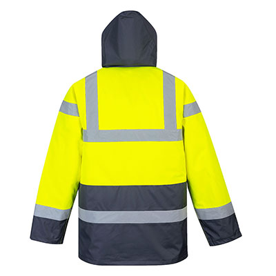 PORTWEST® HI VIS TRAFFIC CONTROL JACKET YELLOW/NAVY US466