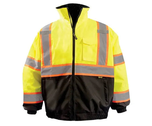 2 n 1 TWO TONE BLACK BOTTOM QUILTED BOMBER JACKET 350-JB2