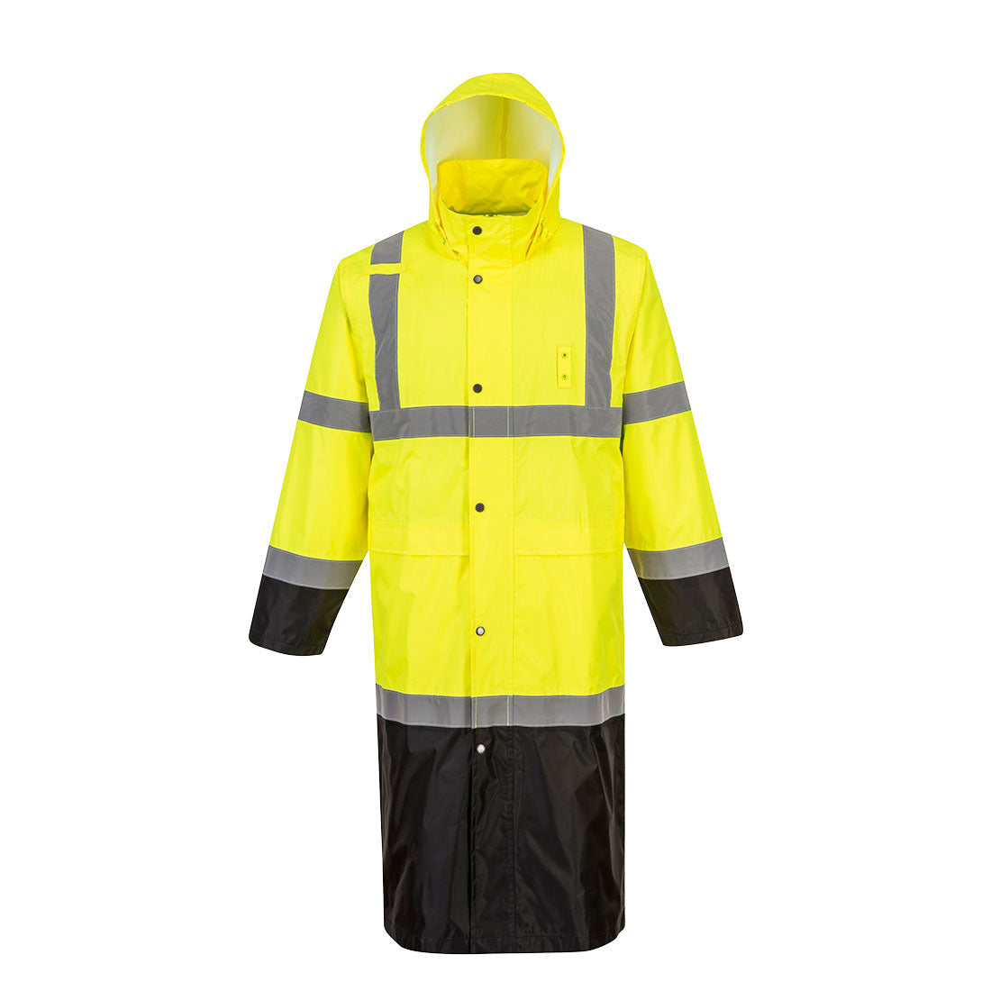 PORTWEST® HI-VIZ CLASSIC RAIN COAT W/BLACK UH446