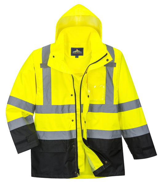 PORTWEST® Hi-Vis Contrast  Rain Jacket US366