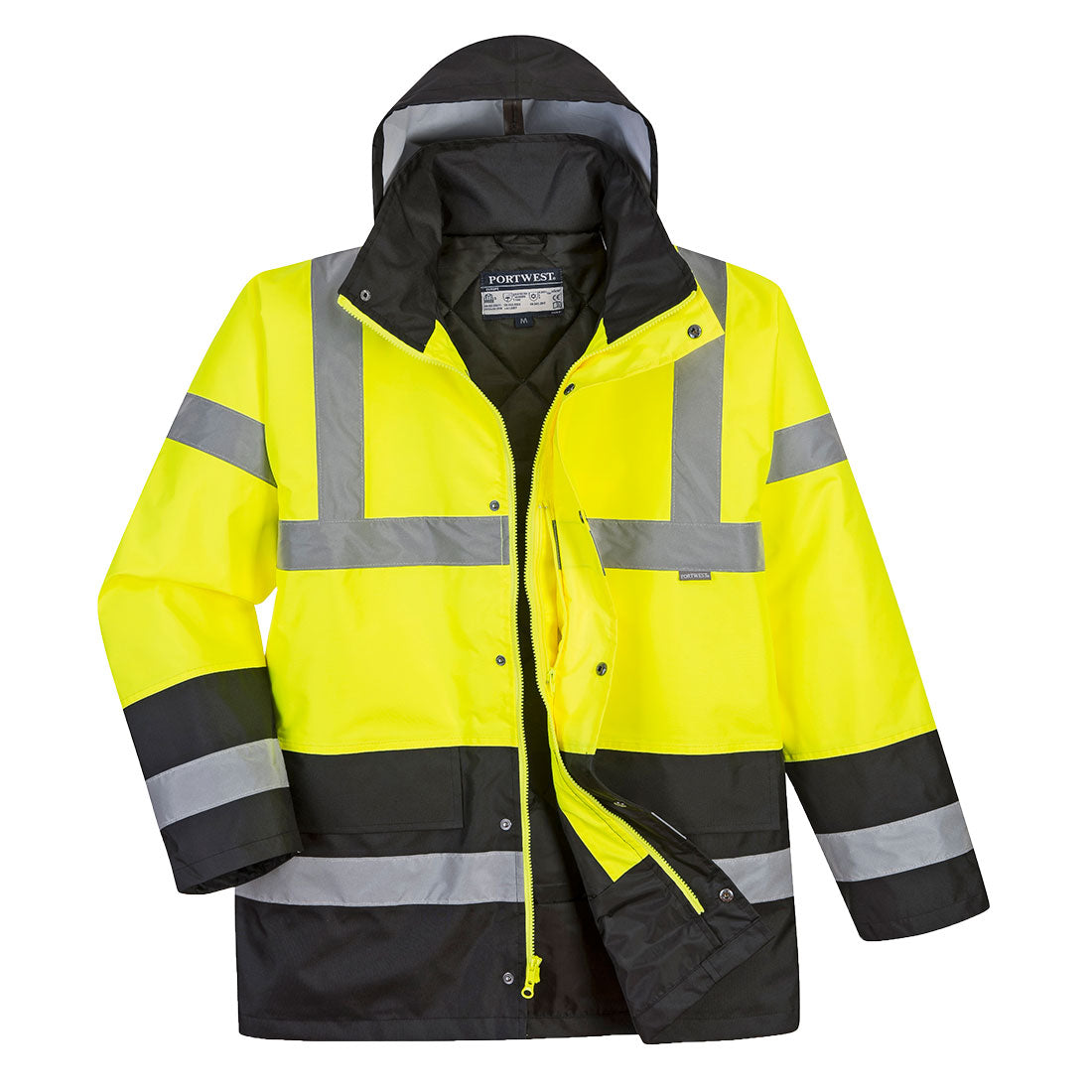 PORTWEST®HI VIX TRAFFIC CONTROL JACKET YELLOW/BLACK US466