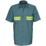 REED Enhanced Visibility Short Sleeve Shirt Lt Green with Yellow 628WM
