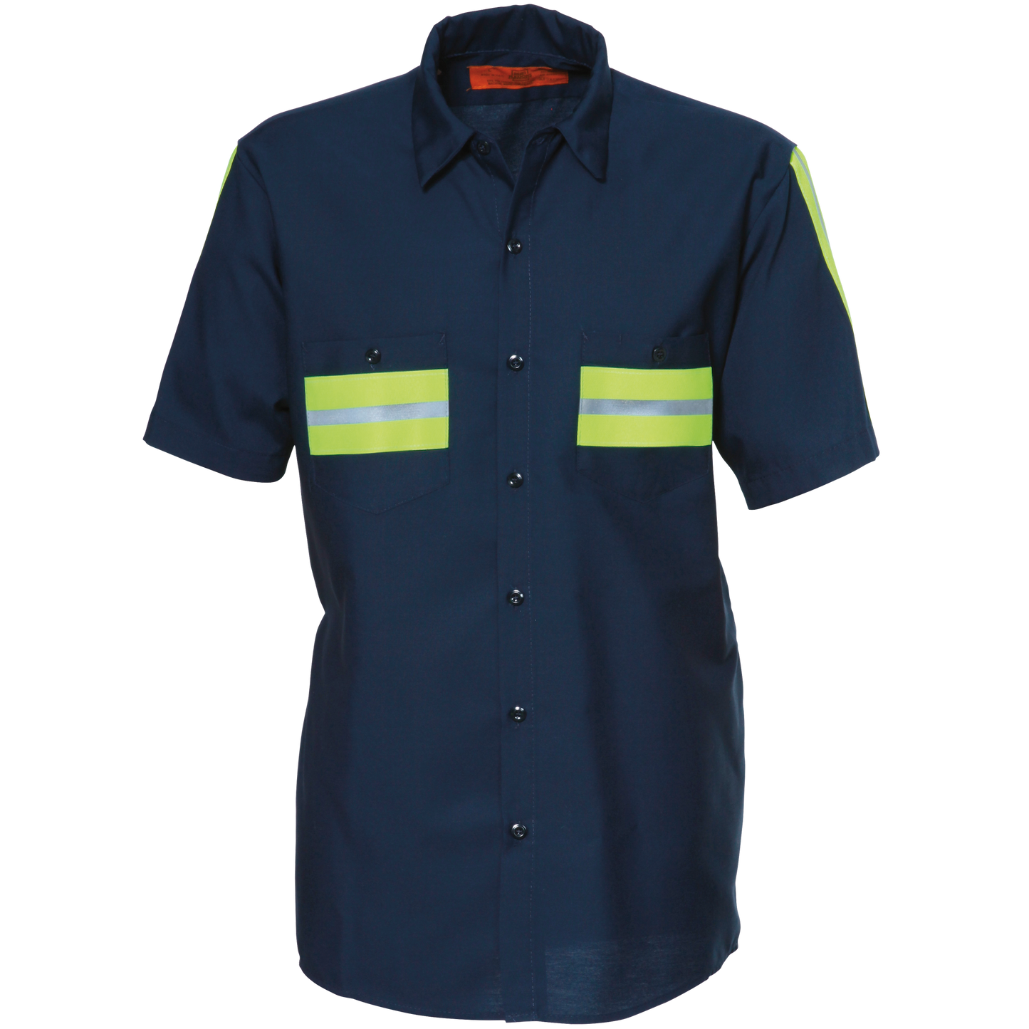 REED Enhanced Visibility Work Shirt Short Sleeve Navy w/Yellow 621WM