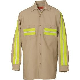 REED Enhanced Visibility Long Sleeve Shirt Tan with Yellow 6239WM