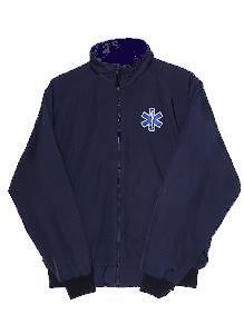 NAVY FLEECE JACKET EMBTROIDERED WITH EMS STAR OF LIFE UF205MED