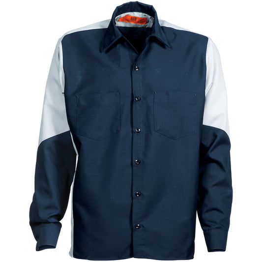 REED 2 TONE NAVY/GREY WORK SHIRT SYLSNG