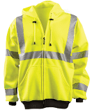 HI-VIZ SWEAT SHIRT HOODIE ZIPERED HZSWT