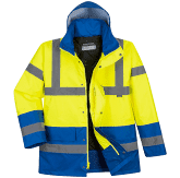 PORTWEST®  HI VIS TRAFFIC CONTROL JACKET YELLOW/ROYAL US466